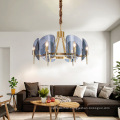 Professional iron glass dining pendant lamp lights large glass chandelier